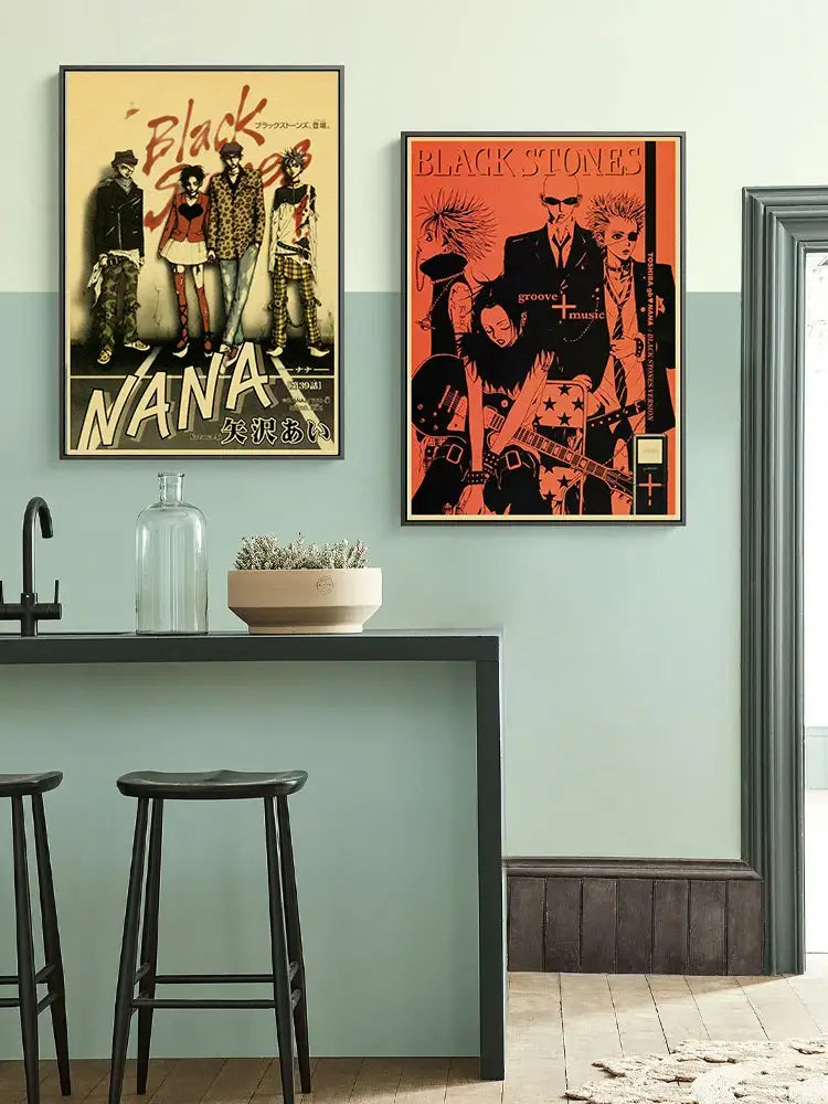 DecorBites™ Nostalgic Japan Anime NANA Kraft Poster Set