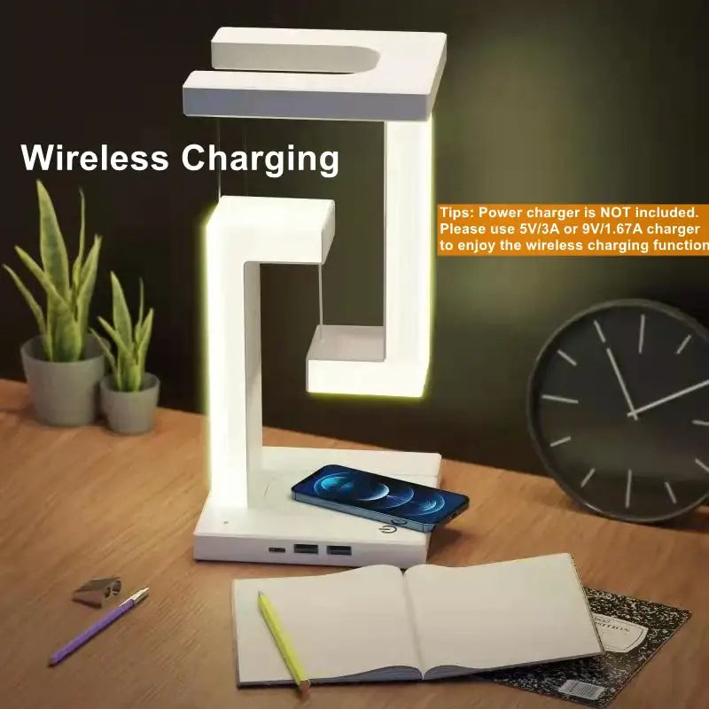 DecorBites™ Novelty floating lamp with 10 W  detachable wireless charger decorative light for bedroom/office