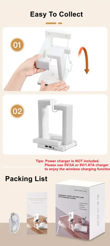 DecorBites™ Novelty floating lamp with 10 W  detachable wireless charger decorative light for bedroom/office
