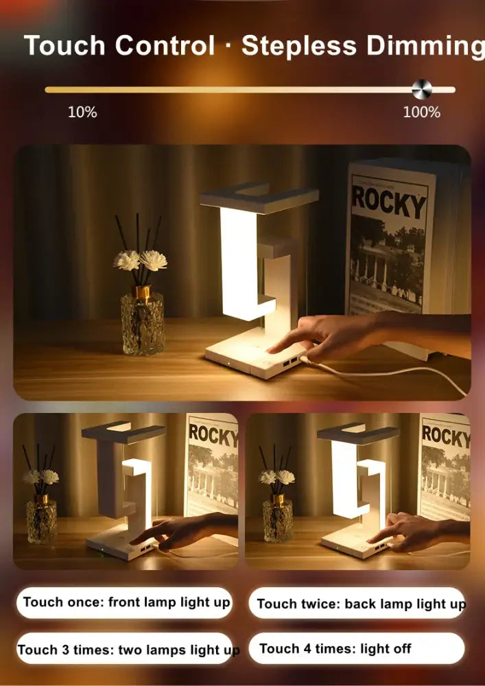DecorBites™ Novelty floating lamp with 10 W  detachable wireless charger decorative light for bedroom/office