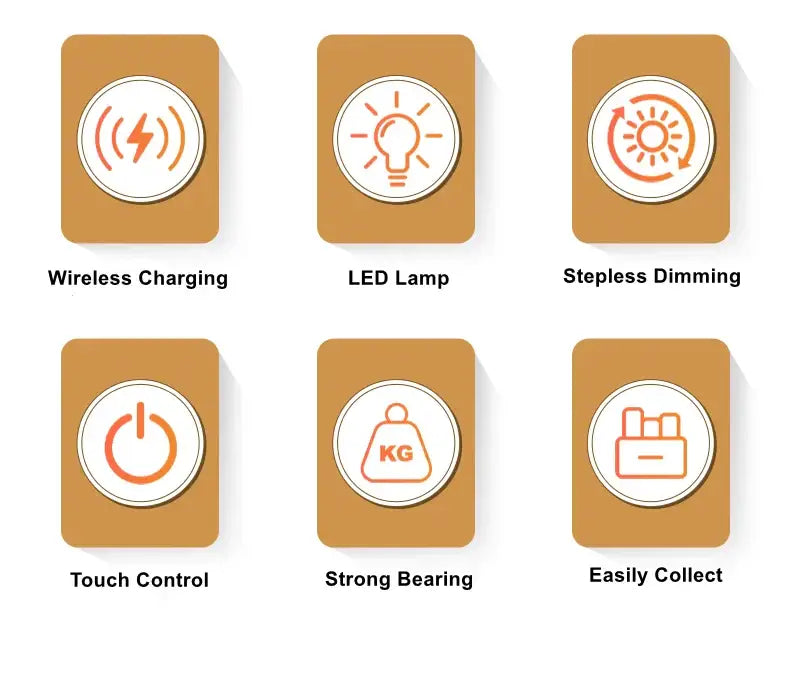 DecorBites™ Novelty floating lamp with 10 W  detachable wireless charger decorative light for bedroom/office