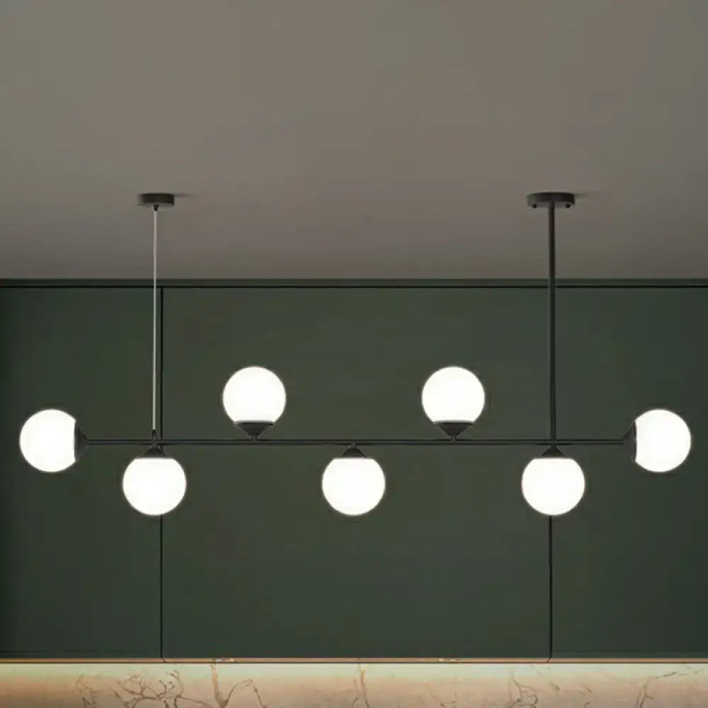 DecorBites™ Opaline Glass Ball Pendant Light for Minimalist Dining Room Island
