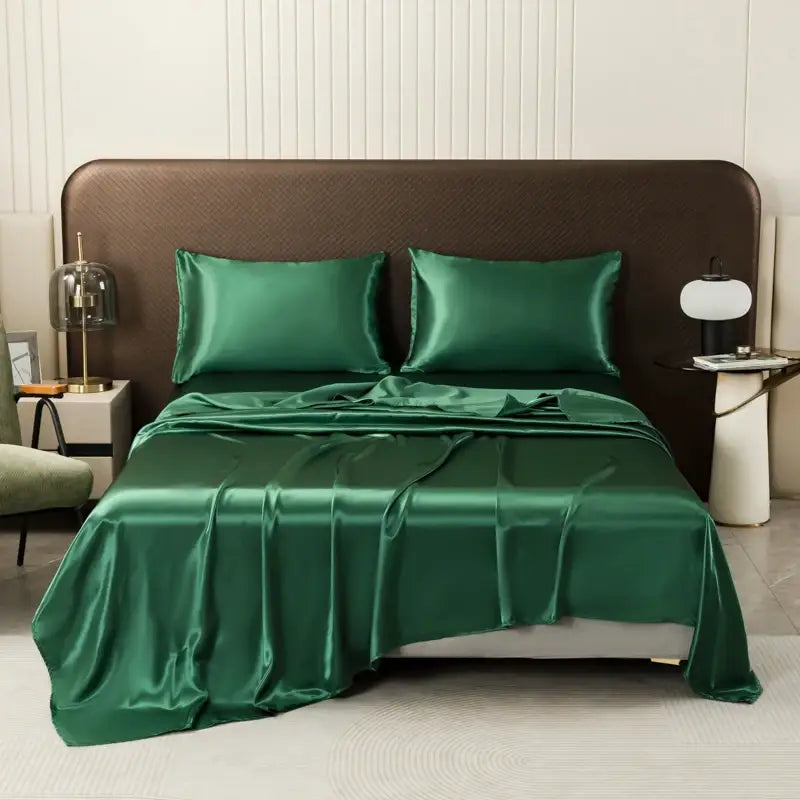 DecorBites™ Opulent Solid Color Satin Bedding Set
