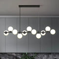 DecorBites™ Orb White Glass Shade Island Hanging Light - 11-Light Postmodern Restaurant Lamp
