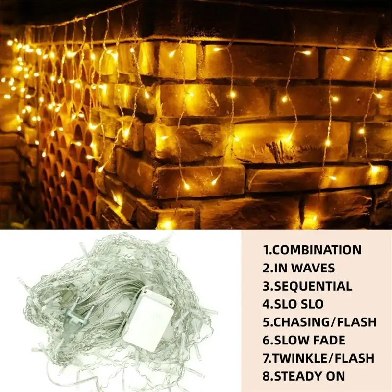 DecorBites™ Outdoor Christmas Waterfall Lights 5M Curtain String