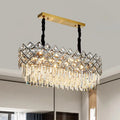 DecorBites™ Oval Island Light Fixture with Crystal Prisms - 10 Bulbs, Contemporary Design