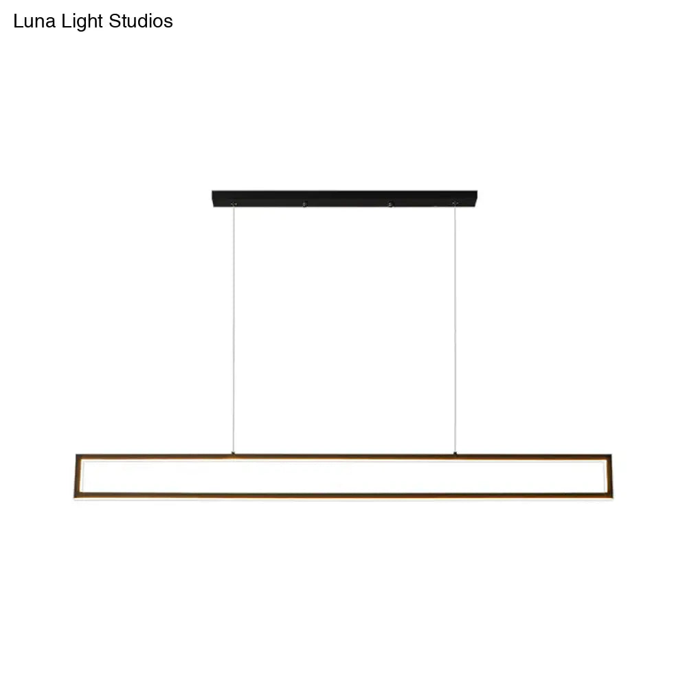 DecorBites™ Oversized LED Island Pendant Light - Rectangular Aluminum Black Ceiling Lamp in Warm/White/Natural Light