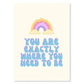 Decorbites™ pastel checkered smiley flower wall art print featuring a pastel rainbow with yellow stars on cream cardstock