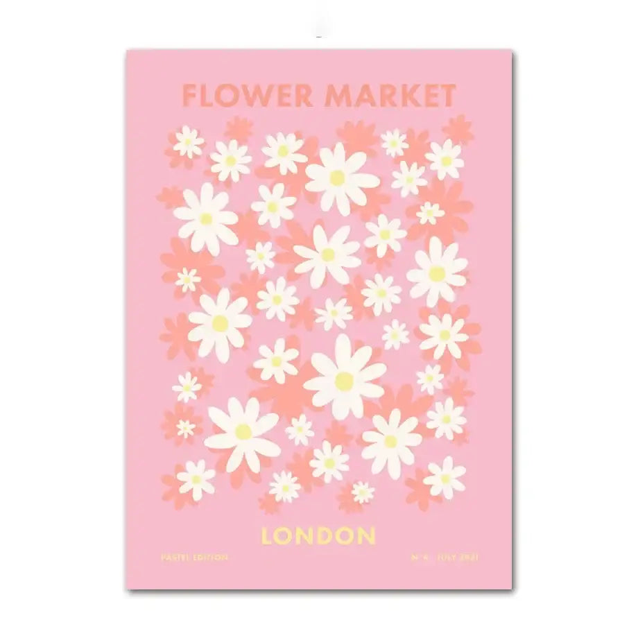 DecorBites™ Pastel Danish Abstract Wall Art Print - Purple Smile Flowers