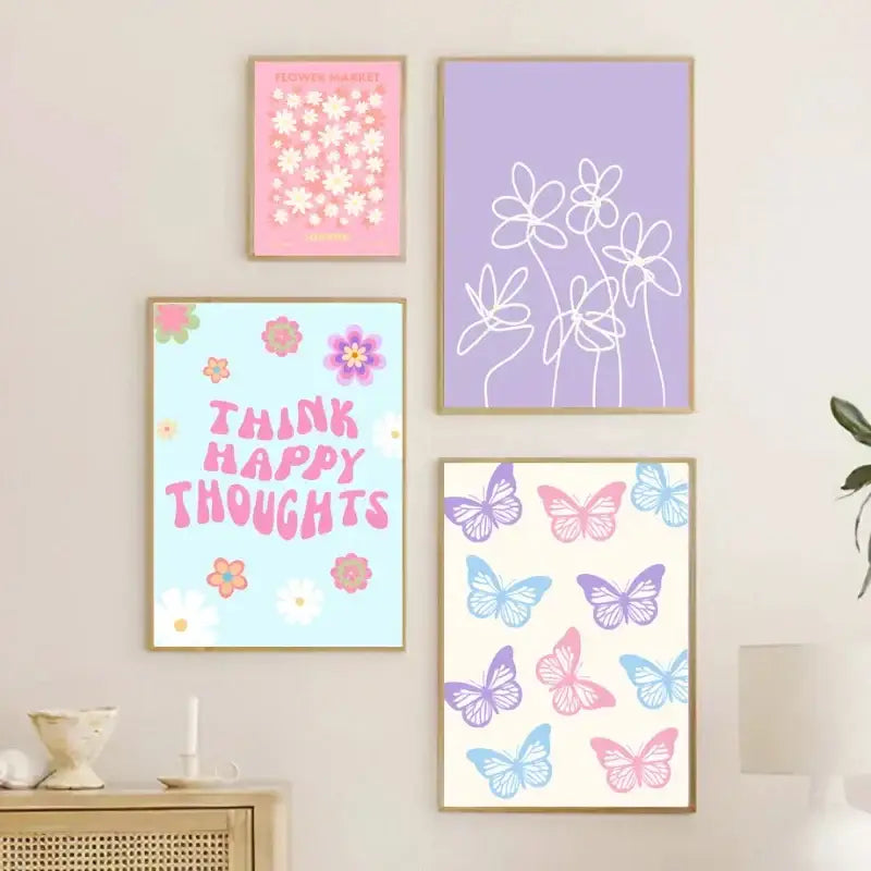 DecorBites™ Pastel Danish Flower Wall Art Print