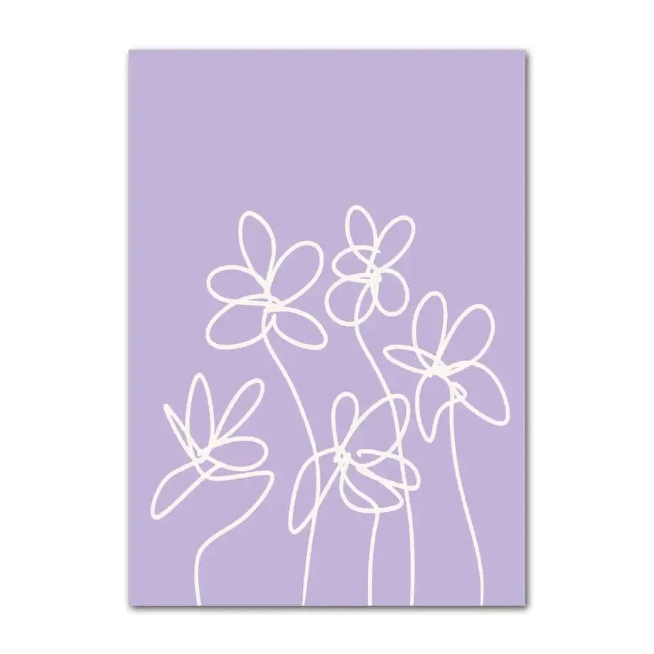 DecorBites™ Pastel Danish Flower Wall Art Print