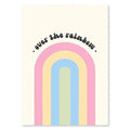 Decorbites pastel danish flower wall art print featuring abstract danish pastel rainbow with over the rainbow script