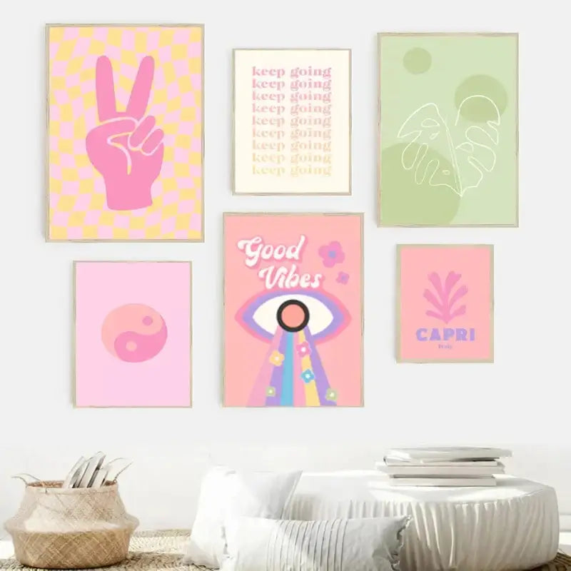DecorBites™ Pastel Danish Flower Wall Art Print