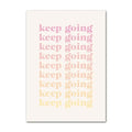 Decorbites™ pastel danish wall art features minimalist rectangular print with keep going text fading pink to yellow and smiley flower design