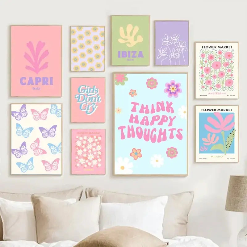 DecorBites™ Pastel Smile Flower Canvas Wall Art