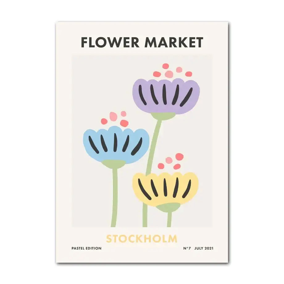 DecorBites™ Pastel Smiley Flower Canvas Art Print