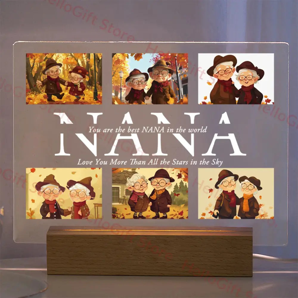 DecorBites™ Personalized Custom Photo Text 3D Acrylic Lamp Customized Bedroom NightLight for MOM DAD LOVE Family Birthday Christmas Day Gift