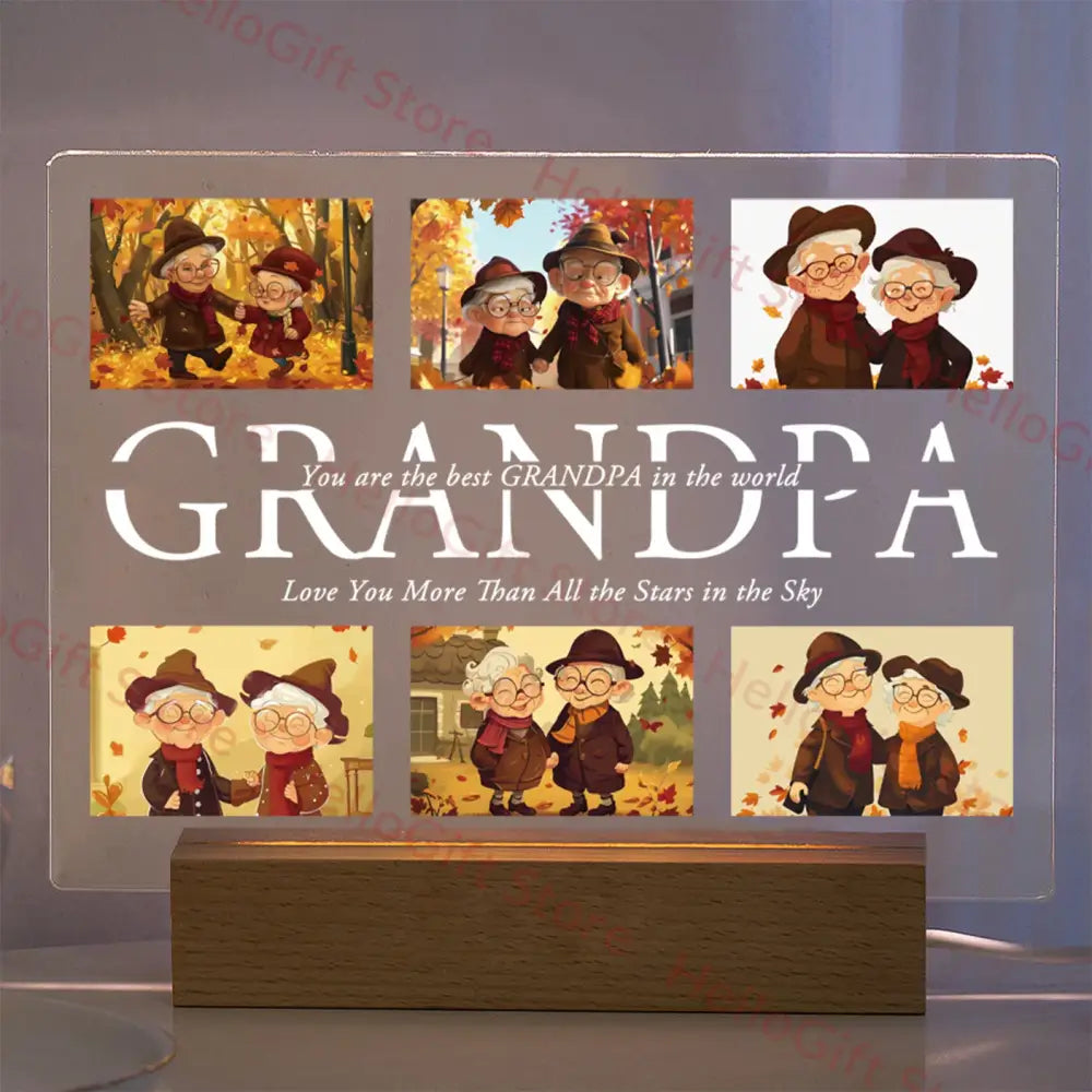 DecorBites™ Personalized Custom Photo Text 3D Acrylic Lamp Customized Bedroom NightLight for MOM DAD LOVE Family Birthday Christmas Day Gift