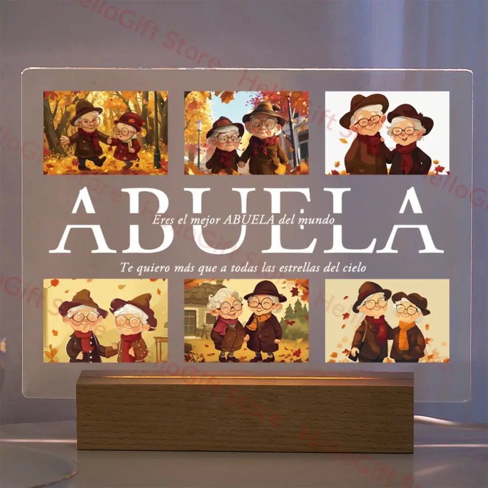 DecorBites™ Personalized Custom Photo Text 3D Acrylic Lamp Customized Bedroom NightLight for MOM DAD LOVE Family Birthday Christmas Day Gift
