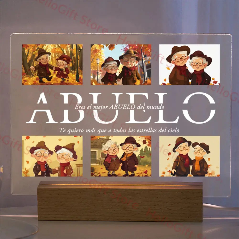 DecorBites™ Personalized Custom Photo Text 3D Acrylic Lamp Customized Bedroom NightLight for MOM DAD LOVE Family Birthday Christmas Day Gift
