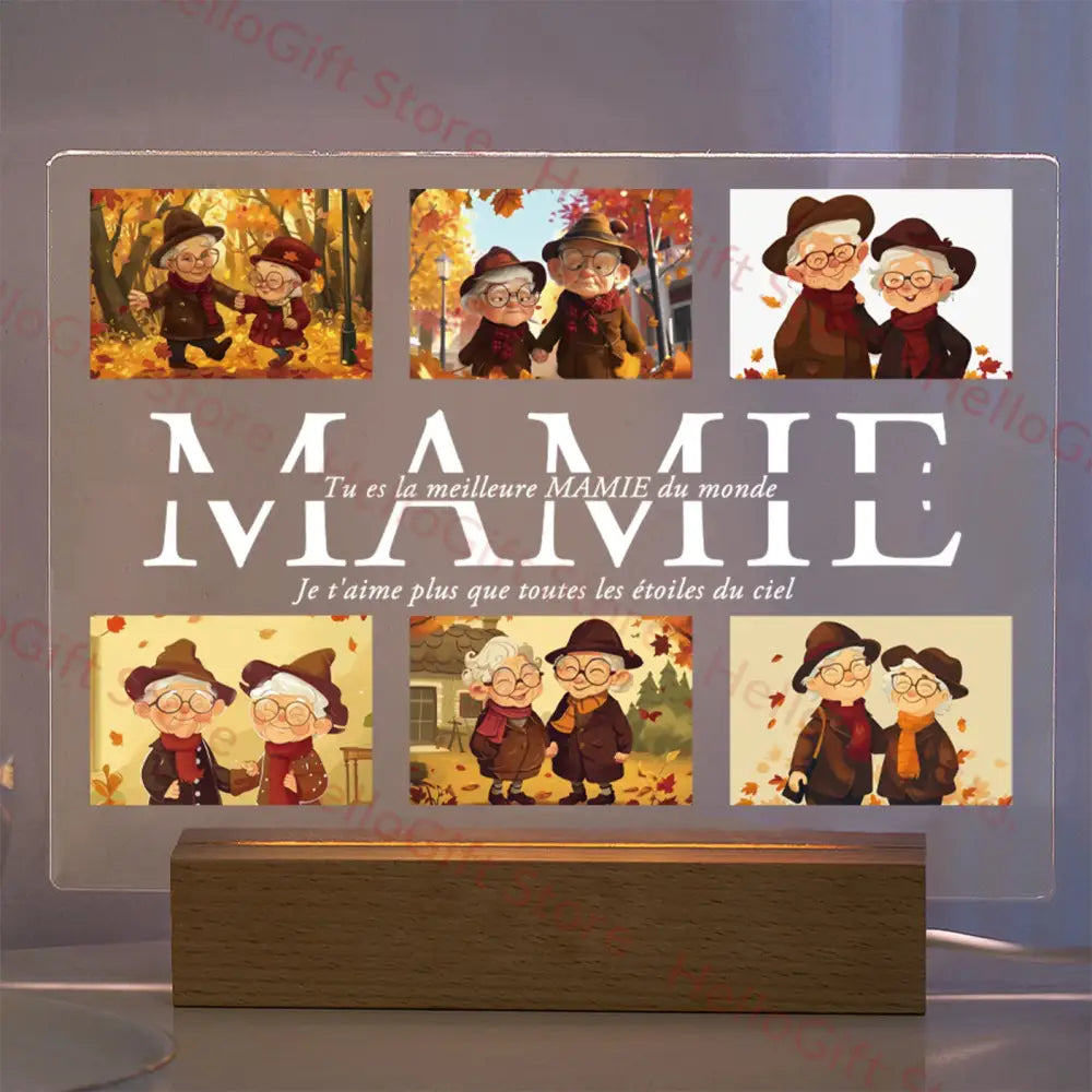 DecorBites™ Personalized Custom Photo Text 3D Acrylic Lamp Customized Bedroom NightLight for MOM DAD LOVE Family Birthday Christmas Day Gift