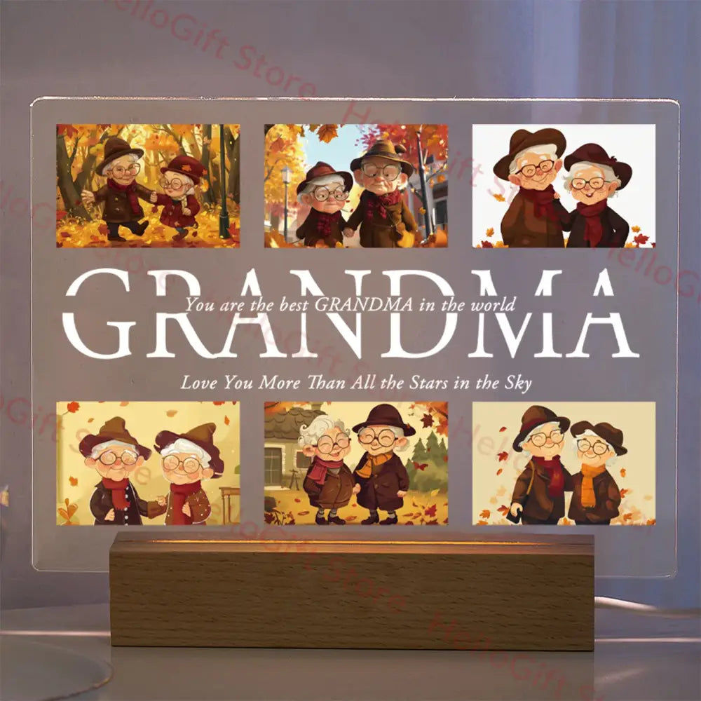 DecorBites™ Personalized Custom Photo Text 3D Acrylic Lamp Customized Bedroom NightLight for MOM DAD LOVE Family Birthday Christmas Day Gift