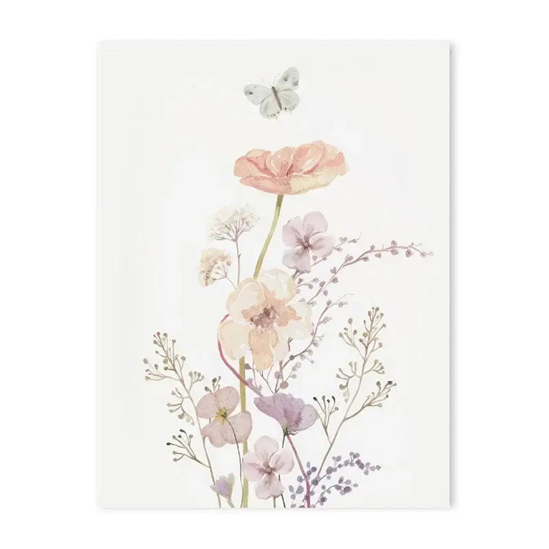 DecorBites™ Personalized Pink Floral Nursery Wall Art