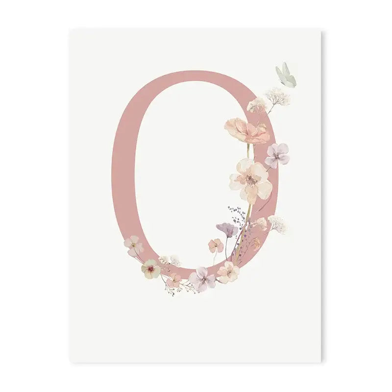 DecorBites™ Personalized Pink Floral Nursery Wall Art
