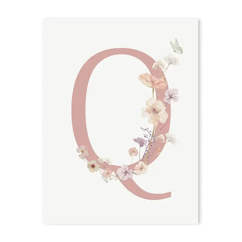 DecorBites™ Personalized Pink Floral Nursery Wall Art