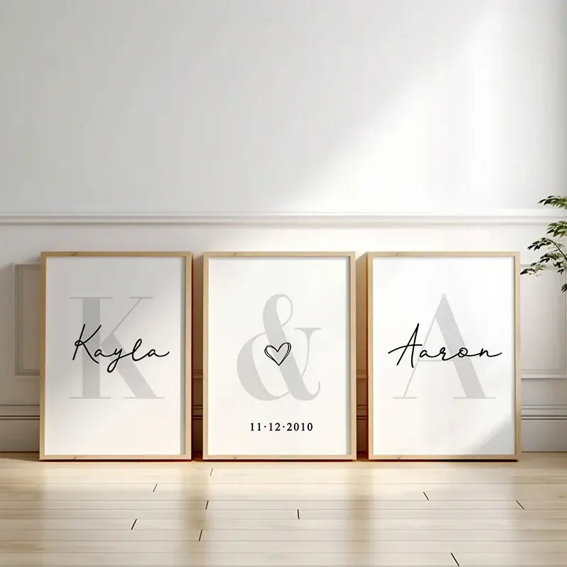 DecorBites™ Personalized Set of 3 Custom Name Wall Art