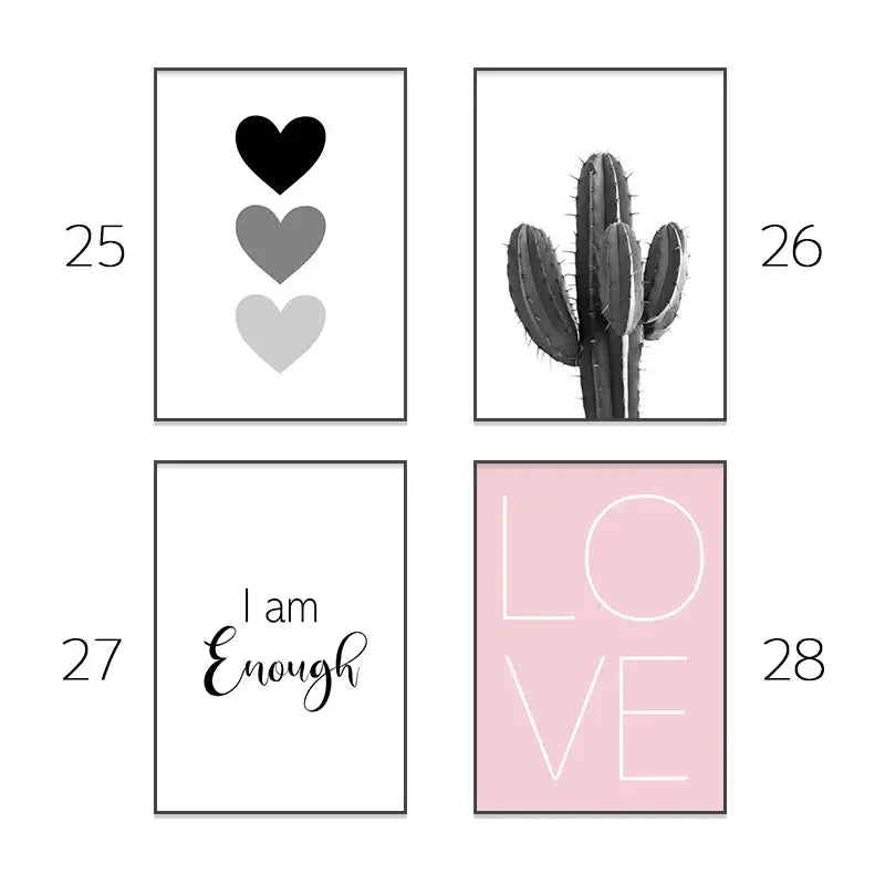 DecorBites™ Pink Aesthetic Room Decor Wall Art