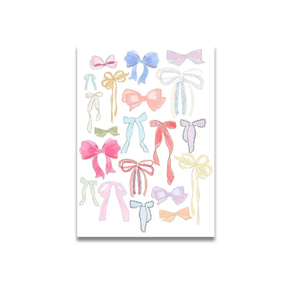 DecorBites™ Pink Cartoon Print Canvas Wall Art