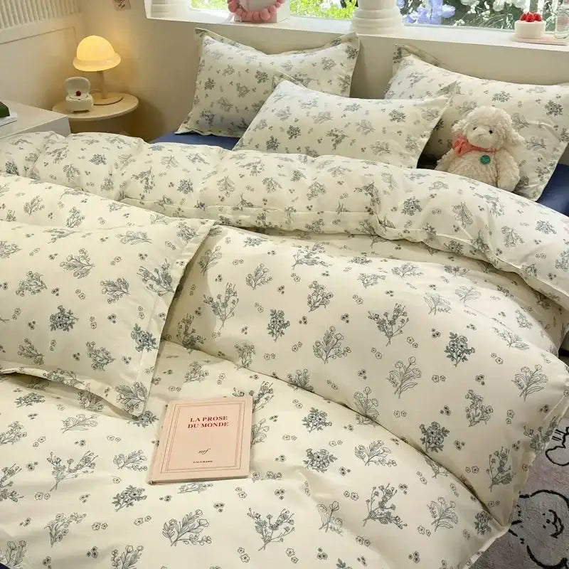 DecorBites™ Pink Flowers Duvet Cover Set for Girls and Boys