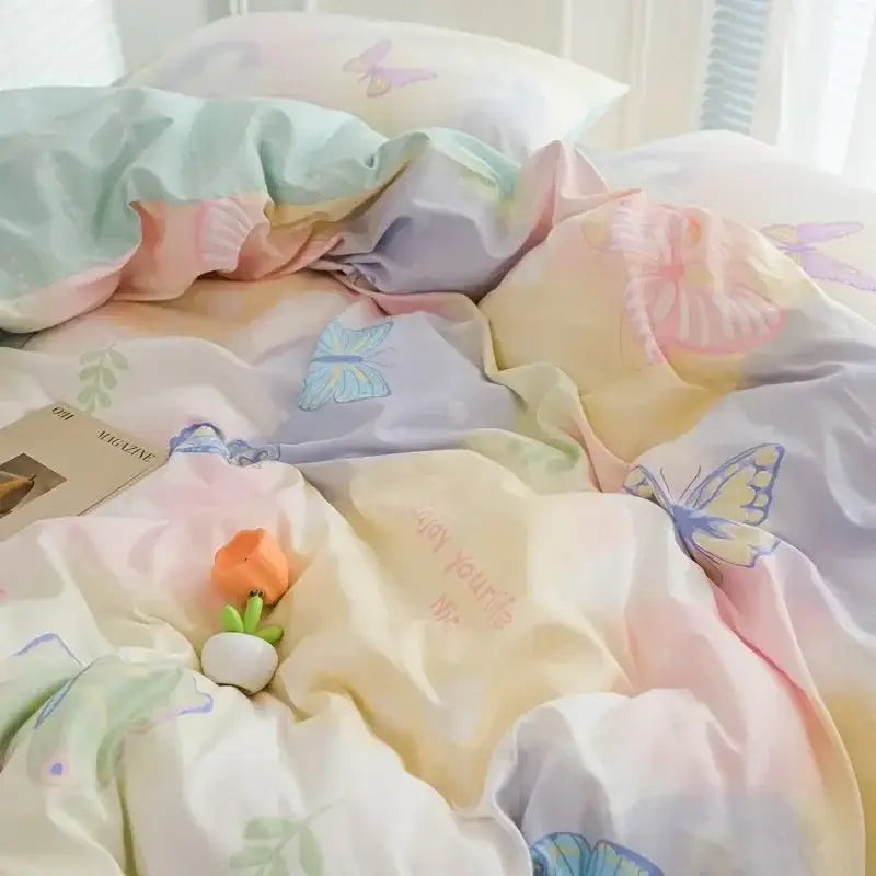 DecorBites™ Pink Flowers Duvet Cover Set for Girls and Boys