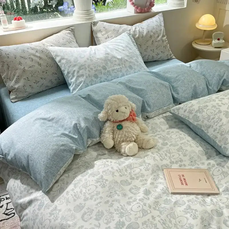 DecorBites™ Pink Flowers Duvet Cover Set for Girls and Boys