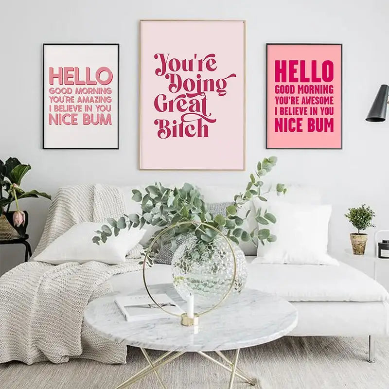 DecorBites™ Pink Makeup Funny Quote Art Poster