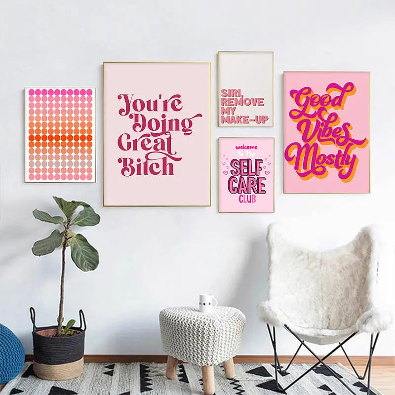 DecorBites™ Pink Makeup Funny Quote Art Poster