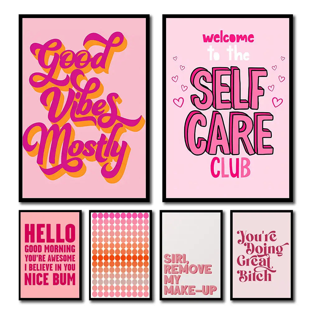 DecorBites™ Pink Makeup Funny Quote Art Poster