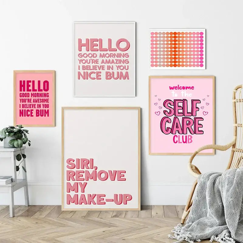 DecorBites™ Pink Makeup Funny Quote Art Poster