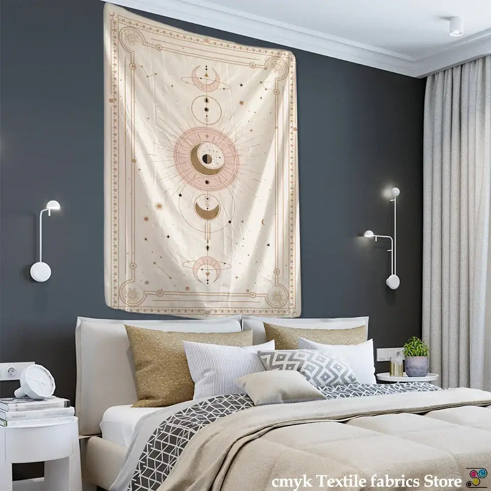 DecorBites™ Pink Planet Tarot Tapestry Wall Hanging Psychedelic Witchcraft Mystic Hippie Tapiz Art Boho Home Decor