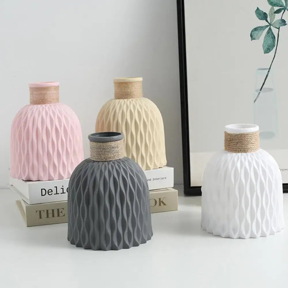 DecorBites™ Plastic Flower Arrangement Vase - Home Décor