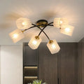 DecorBites™ Post Modern Brass Ceiling Light with Frosted Glass - 6/8-Light Flush Mount