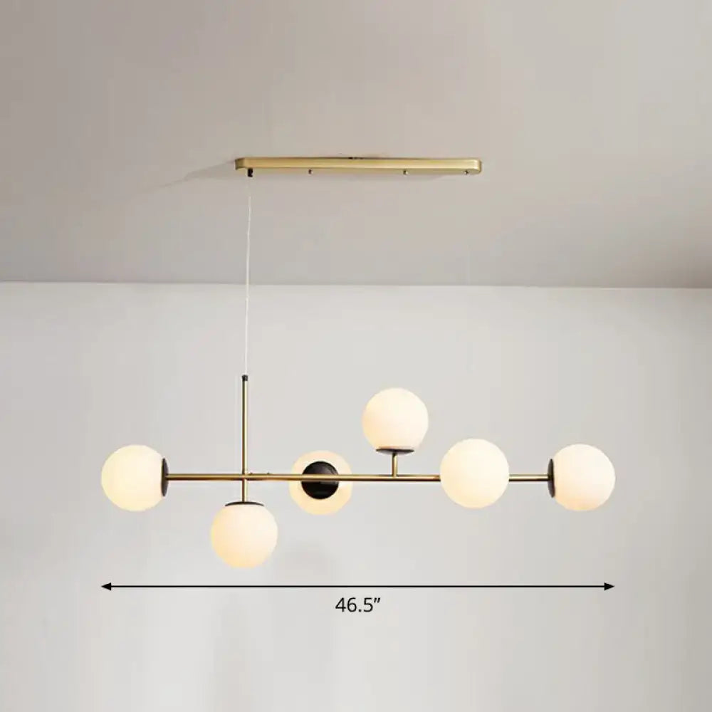 DecorBites™ Postmodern 6-Light Island Lamp with Glass Ball Shades for Dining Rooms