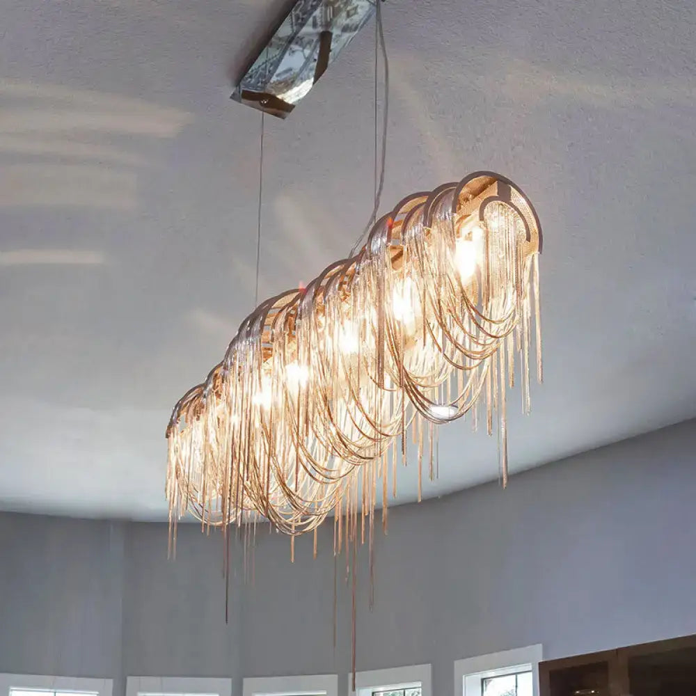 DecorBites™ Postmodern Aluminum Tassel Pendant Lighting with 10 Bulbs - Island Ceiling Light
