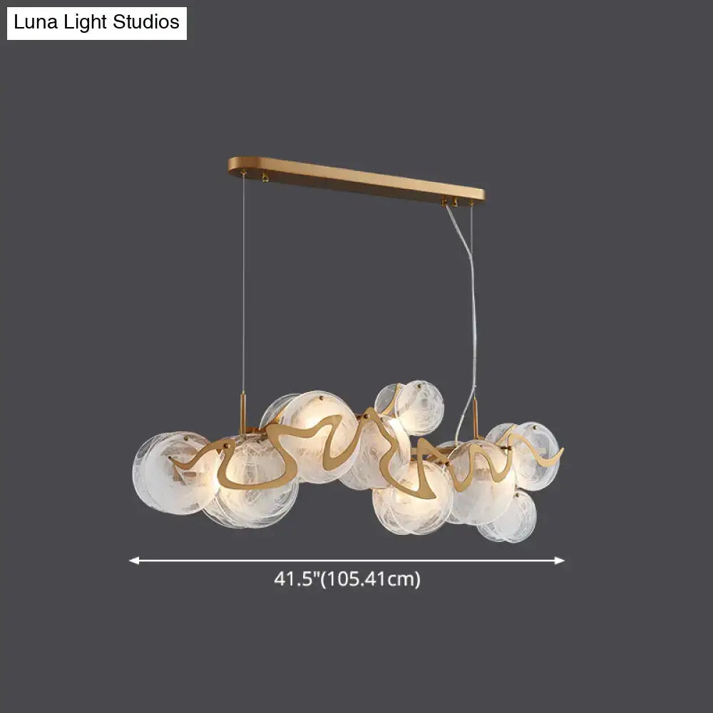 DecorBites™ Postmodern Circle Pendant Light: Glass Brass Restaurant Island Fixture