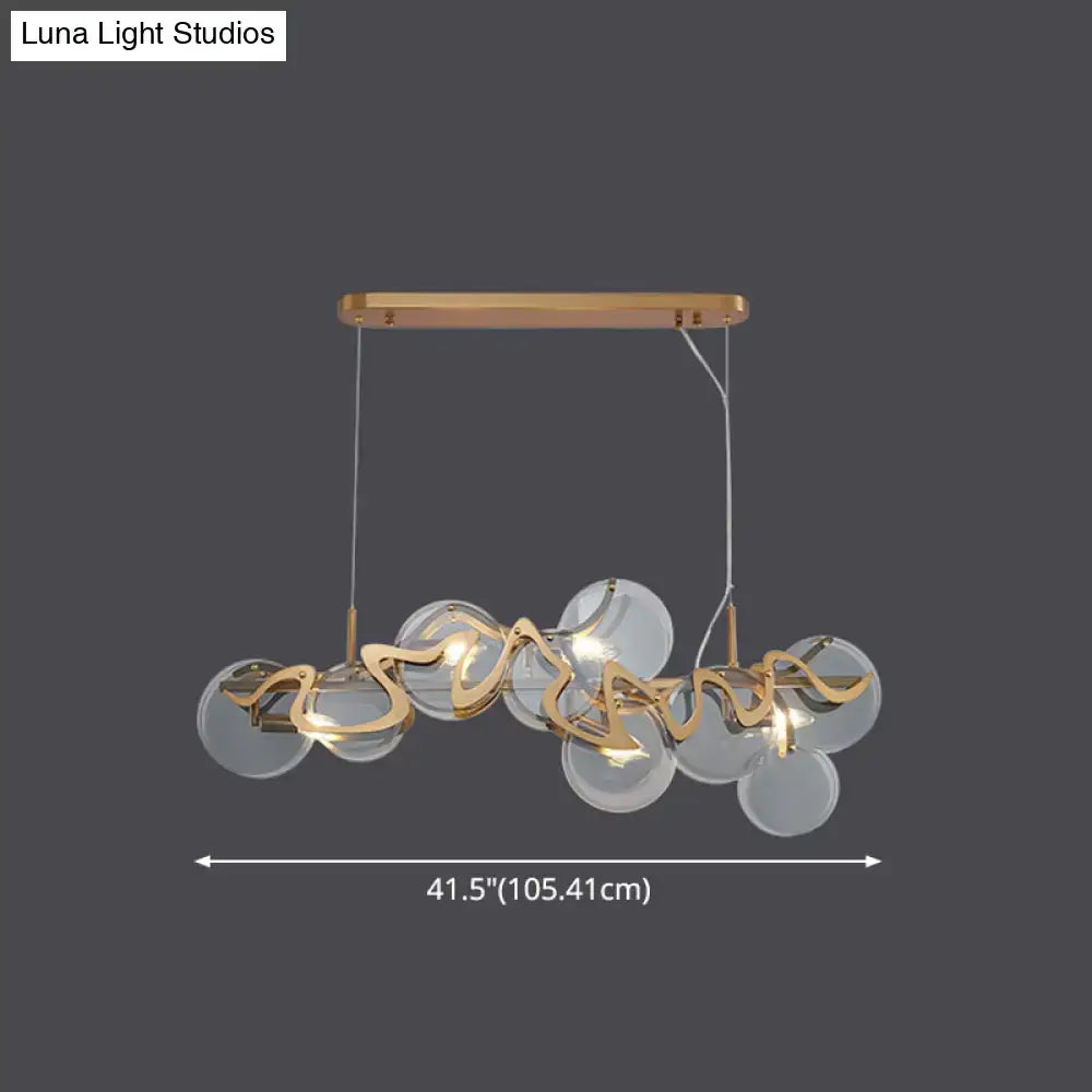 DecorBites™ Postmodern Circle Pendant Light: Glass Brass Restaurant Island Fixture