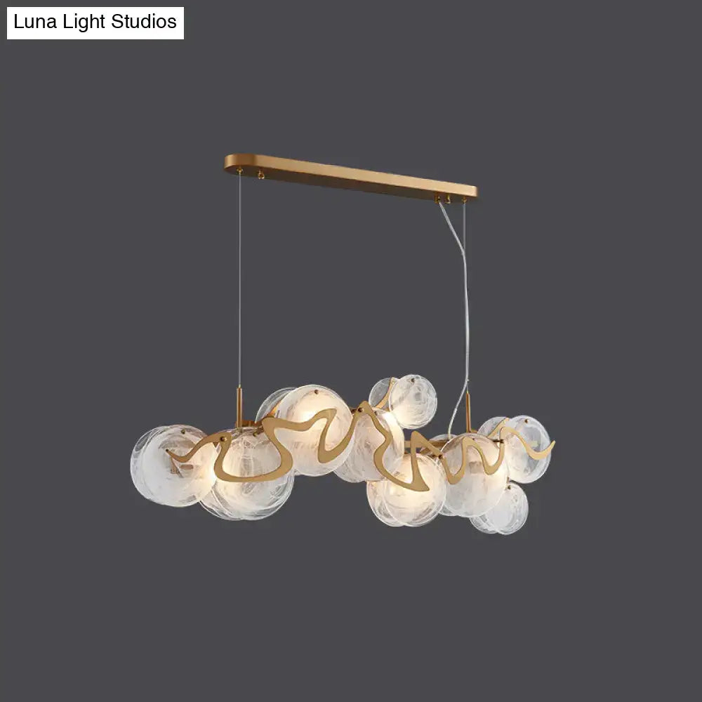 DecorBites™ Postmodern Circle Pendant Light: Glass Brass Restaurant Island Fixture