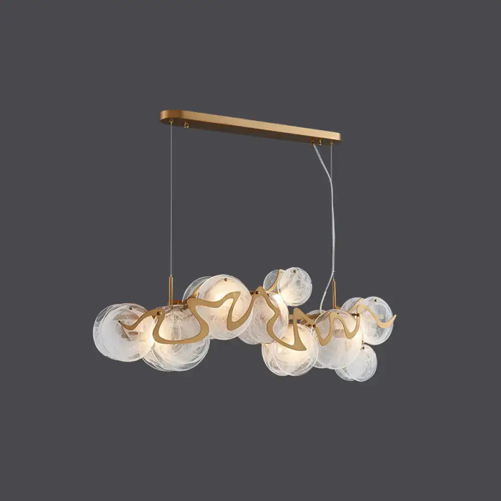 DecorBites™ Postmodern Circle Pendant Light: Glass Brass Restaurant Island Fixture
