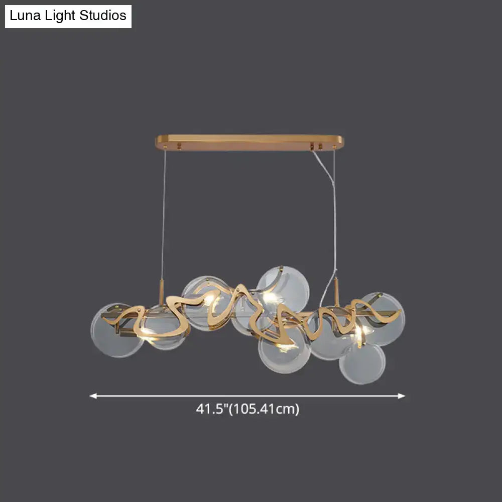 DecorBites™ Postmodern Circle Pendant Light: Glass Brass Restaurant Island Fixture