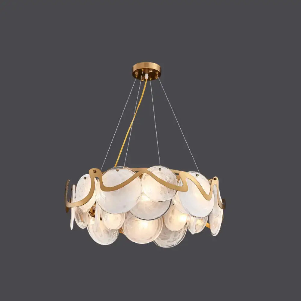 DecorBites™ Postmodern Circle Pendant Light: Glass Brass Restaurant Island Fixture